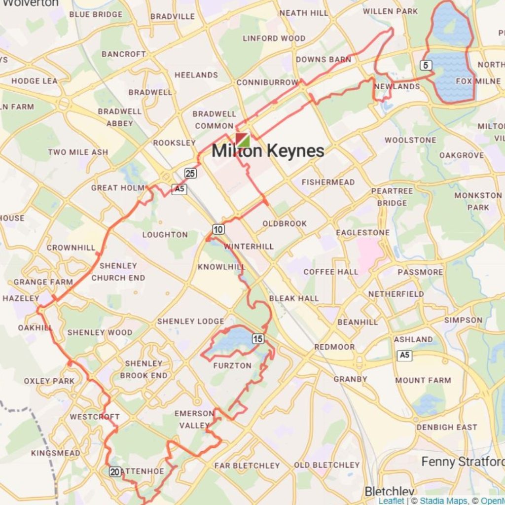 The route of the YMCA Double Marathon Challenge