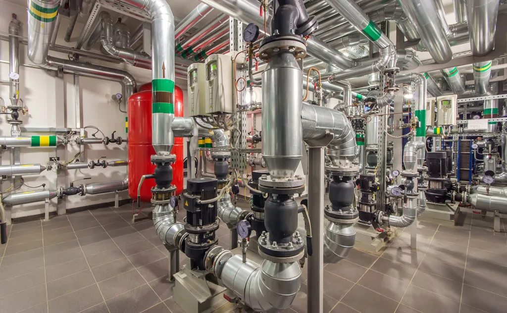 Building Management - Plumbing and Gas Safety Services, this image shows a plant room