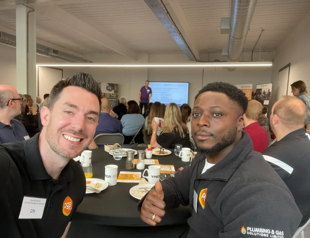 Brad and Ayden at MK City Breakfast event