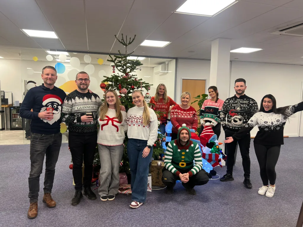 PGS Group in our new office for Christmas jumper day